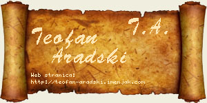 Teofan Aradski vizit kartica